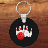 Enge bowlingspelden. Grappig bowlingcadeau Sleutelhanger (Voorkant)