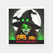 Enge boze heks Halloween feest Servet (Voorkant)