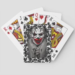 Enge boze lachende clown pokerkaarten