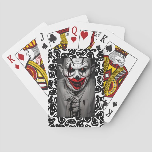 Enge boze lachende clown pokerkaarten (Achterkant)