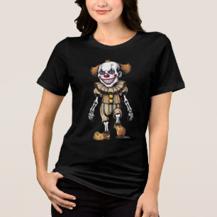 Enge Boze Skelet Clown Griezelen Halloween T-Shirt