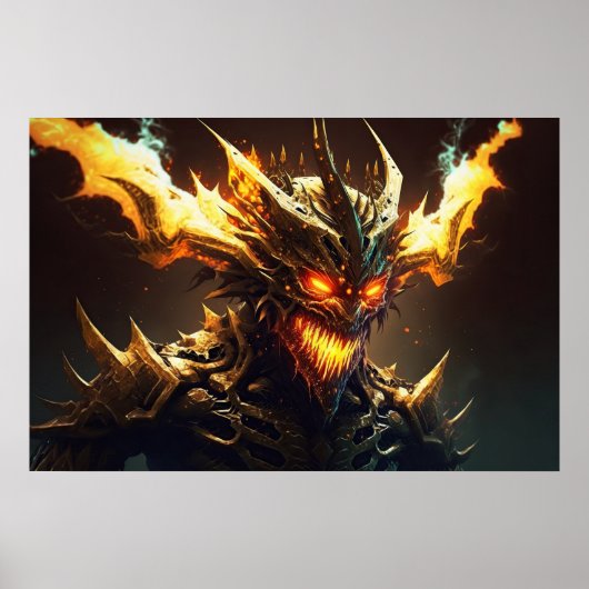 Enge brandende demon poster (Voorkant)