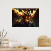 Enge brandende demon poster (Keuken)