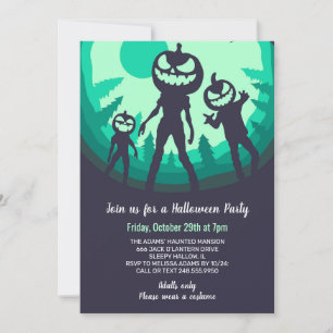 Enge Bumkin Zombies Halloween Party Kaart