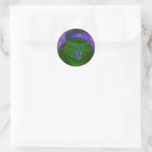 Enge Cat Groene ronde sticker (Tas)