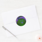 Enge Cat Groene ronde sticker (Envelop)