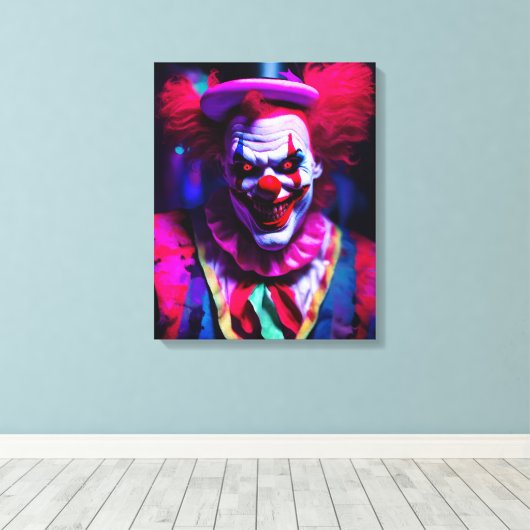 enge clown canvas afdruk (Insitu (Houten vloer))