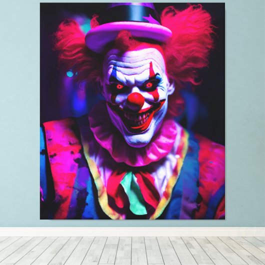 enge clown canvas afdruk (Insitu (Houten vloer))
