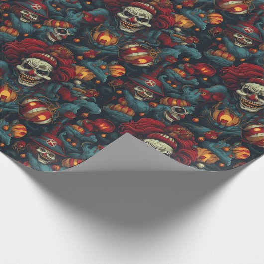 Enge clown griezelig geschenk wrap horror circus c cadeaupapier (Hoek)