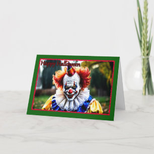 Enge Clown Halloweenkaart Feestdagen Kaart