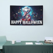 Enge Clown Happy Halloween Spandoek (Beurs)
