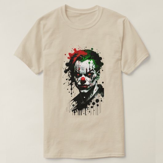 Enge Clown Ink Halloween T-shirt (Design voorkant)