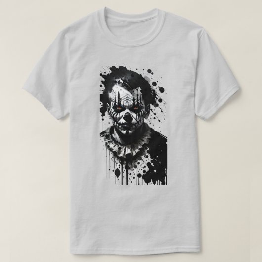 Enge Clown Ink Halloween T-shirt (Design voorkant)