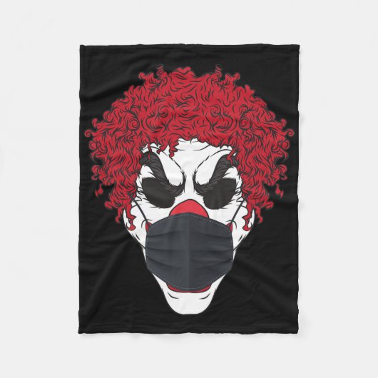 Enge clown met een gezichtsmasker Germophobe Hallo Fleece Deken (Voorkant)