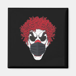 Enge clown met een gezichtsmasker Germophobe Hallo Magneet