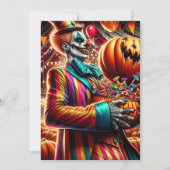 Enge Clown met Jack O' Lantern Halloween Kaart (Voorkant)