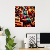 Enge Clown met Jack O' Lantern Halloween Poster (Thuiskantoor)