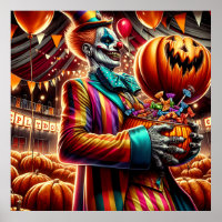 Enge Clown met Jack O' Lantern Halloween