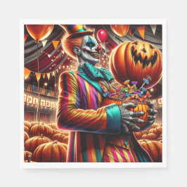 Enge Clown met Jack O' Lantern Halloween Servet