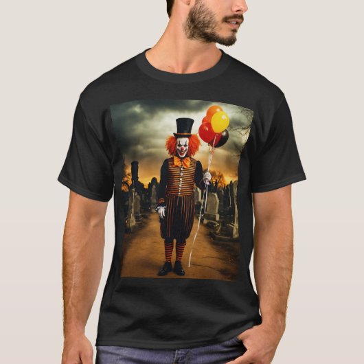 Enge Clown Portret Gotisch T-shirt (Voorkant)
