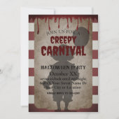 Enge Clown Shadow Creepy Carnaval Halloween Party Kaart (Voorkant)