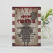 Enge Clown Shadow Creepy Carnaval Halloween Party Kaart (Staand voorkant)