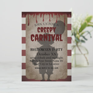 Enge Clown Shadow Creepy Carnaval Halloween Party Kaart