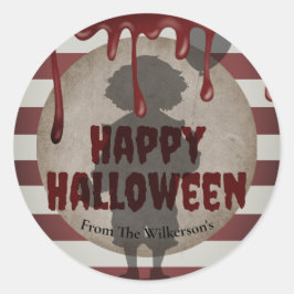 Enge Clown Shadow Creepy Carnaval Halloween Ronde Sticker