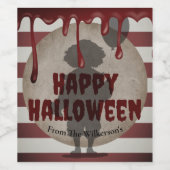 Enge Clown Shadow Creepy Carnaval Halloween Wijn Etiket (Enkel label)