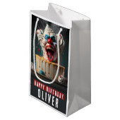 Enge clown thema verjaardag geschenk tas klein cadeauzakje (Voorkant Gekanteld)
