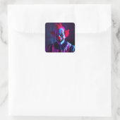 enge clown vierkante sticker (Tas)