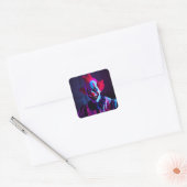 enge clown vierkante sticker (Envelop)