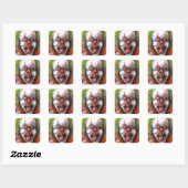 enge clown vierkante sticker (Vel)
