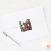 enge clown vierkante sticker (Envelop)