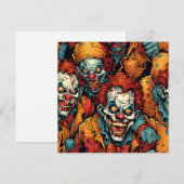 Enge Clown Zombies Halloween Feestdagenkaart (Voorkant / Achterkant)