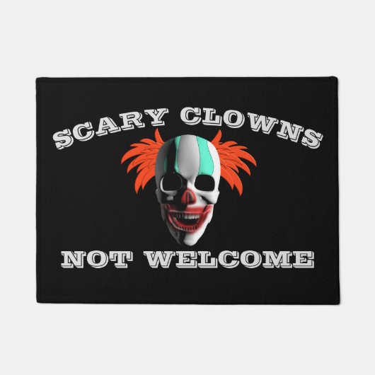 Enge clowns niet welkom leuk Halloween deurmat (Voorkant)