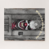 Enge clownsportret met angstaanjagende aangepaste  legpuzzel (Horizontaal)