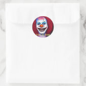 Enge Crazy Clown Trick or treat Halloween Ronde Sticker (Tas)