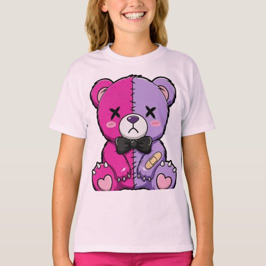 Enge Cute Gespleten Beer T-shirt (Voorkant)