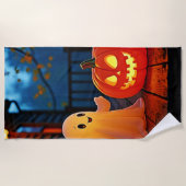 Enge Cute Halloween Glow Ontwerp Strandlaken (Voorkant)