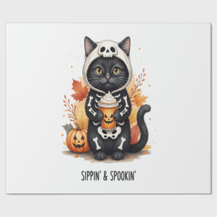 Enge Cute Kat Halloween Cadeaupapier