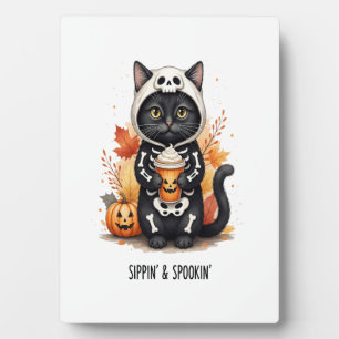 Enge Cute Kat Halloween Fotoplaat
