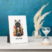 Enge Cute Kat Halloween Fotoplaat (Zijkant)