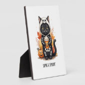 Enge Cute Kat Halloween Fotoplaat (Zijkant)