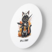 Enge Cute Kat Halloween Grote Klok (Hoek)