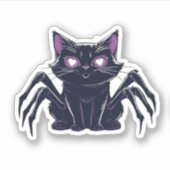 Enge Cute Kat � Spinnenpoten & Hart Ogen Classic Sticker (Voorkant)