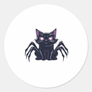 Enge Cute Kat � Spinnenpoten & Hart Ogen Klassieke Ronde Sticker
