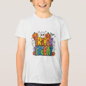 Enge Cute Trick or Treat-feest Tri-Blend Shirt (Voorkant)