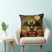 🦇🌙 Enge Cute Vleermuis Kat Pompoen Halloween Glo Kussen (Stoel)