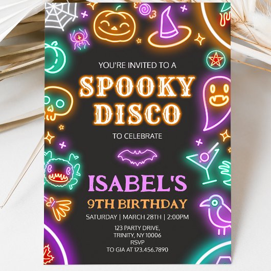 Enge Disco Halloween Verjaardag Kaart